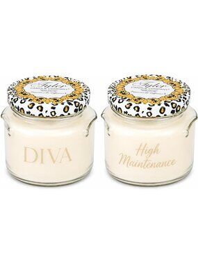 Large Highly Scented Soy Wax Candle Set - 2 Wick, Long Lasting Home Fragrance